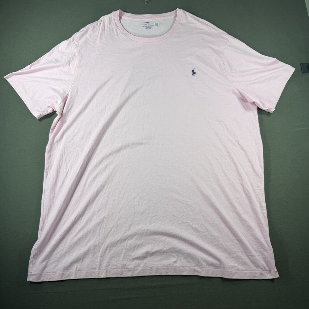 Polo Ralph Lauren Shirt Mens 3XLT Pink T-Shirt Embroidered Pony Cotton Crew Neck